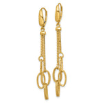 14K Polished and Textured Woven Dangle Leverback Earrings - Product Photo