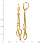 14K Polished and Textured Woven Dangle Leverback Earrings - Product Photo