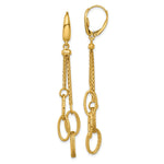 14K Polished and Textured Woven Dangle Leverback Earrings - Product Photo