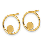 14k Polished Circle Post Earrings - Product Photo