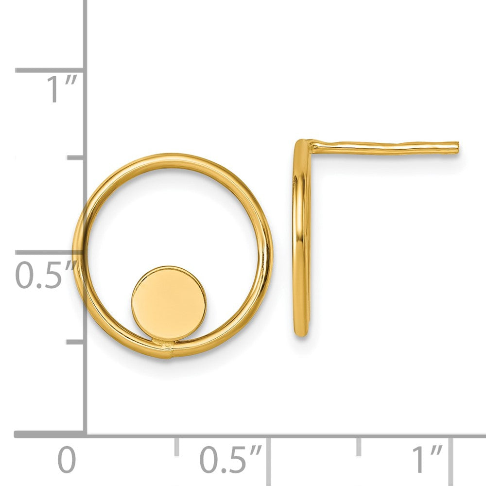 14k Polished Circle Post Earrings - Product Photo