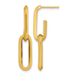 14k Polished Paperclip Link Chain 7mm Post Earrings - Product Photo