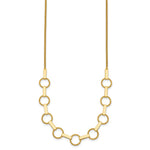14K Polished and Textured Circles and Bars Necklace - Product Photo
