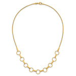 14K Polished and Textured Circles and Bars Necklace - Product Photo