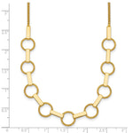 14K Polished and Textured Circles and Bars Necklace - Product Photo