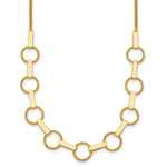 14K Polished and Textured Circles and Bars Necklace - Product Photo