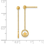 14k Polished Stars in Circle Dangle Post Earrings - Product Photo