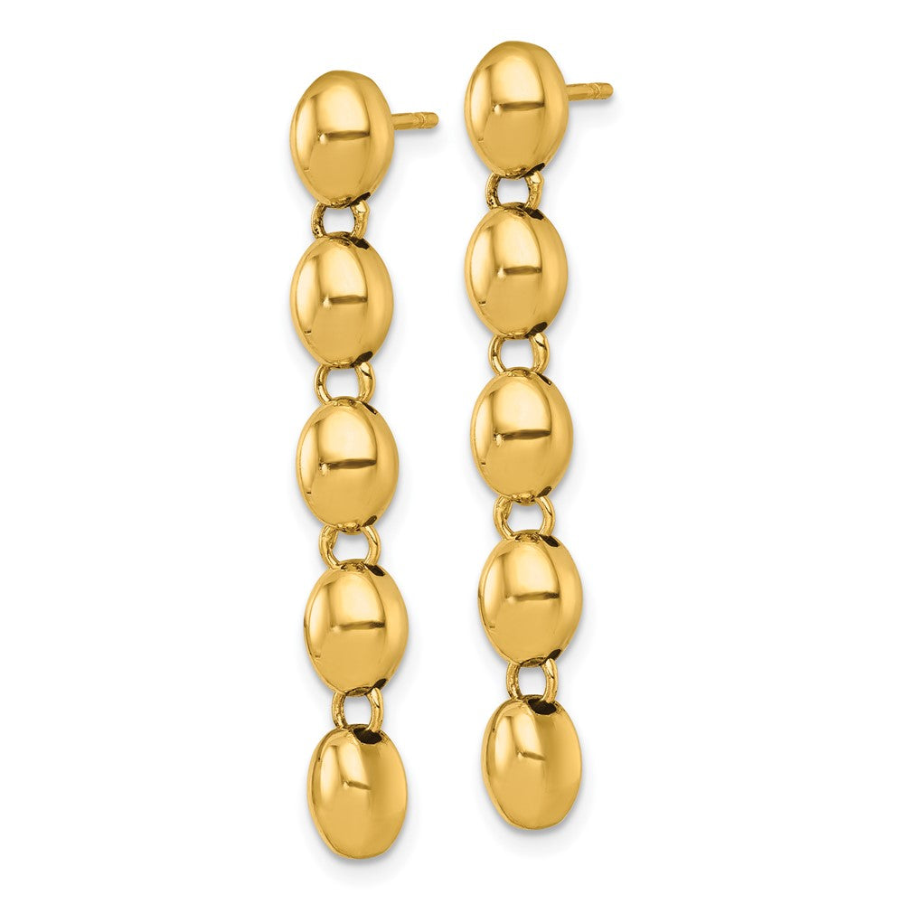 14k Polished Round Fancy Link 5.25mm Post Dangle Earrings - Product Photo