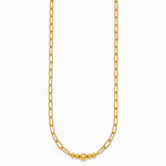 14K Yellow Gold Polished Beaded 18in Paperclip Necklace - Product Photo