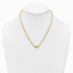 14K Yellow Gold Polished Beaded 18in Paperclip Necklace - Product Photo
