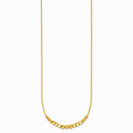 14K Yellow Gold Polished Diamond-cut and Beaded 16in w/ 2in Ext Necklace - Product Photo