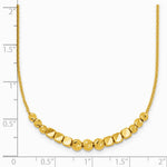 14K Yellow Gold Polished Diamond-cut and Beaded 16in w/ 2in Ext Necklace - Product Photo
