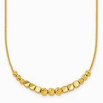 14K Yellow Gold Polished Diamond-cut and Beaded 16in w/ 2in Ext Necklace - Product Photo