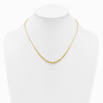 14K Yellow Gold Polished Fancy Graduated 18 inch Link Necklace - Product Photo