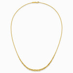14K Yellow Gold Polished Fancy Graduated 18 inch Link Necklace - Product Photo