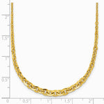 14K Yellow Gold Polished Fancy Graduated 18 inch Link Necklace - Product Photo