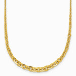 14K Yellow Gold Polished Fancy Graduated 18 inch Link Necklace - Product Photo