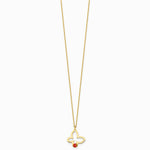 14K Yellow Gold Pol. Butterfly w/ Enamel Ladybug w/.75in Ext Children's Necklace - Product Photo