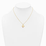 14K Yellow Gold Pol. Butterfly w/ Enamel Ladybug w/.75in Ext Children's Necklace - Product Photo