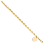 14k Heart Charm Bracelet - Product Photo