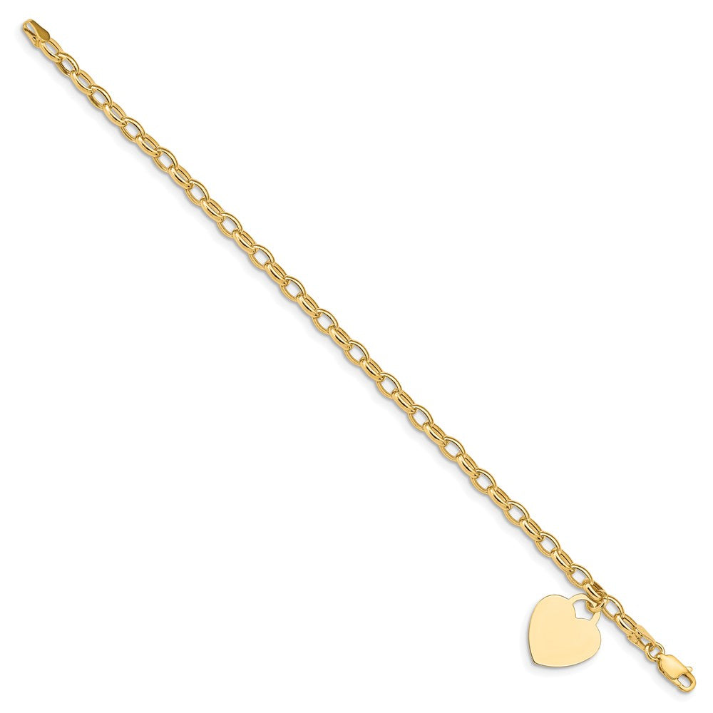 14k Heart Charm Bracelet - Product Photo