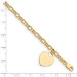 14k Heart Charm Bracelet - Product Photo