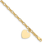 14k Heart Charm Bracelet - Product Photo