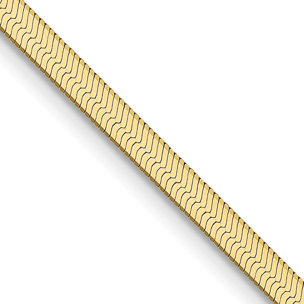 14K Yellow Gold 2.5mm Silky Herringbone Chain Necklace 16"-24"