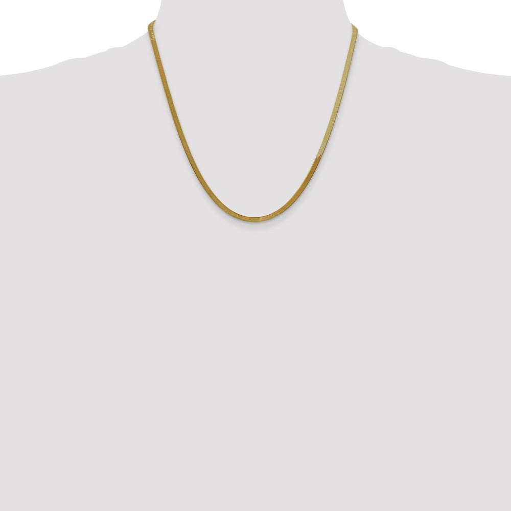 14k 3mm Silky Herringbone Chain - Product Photo