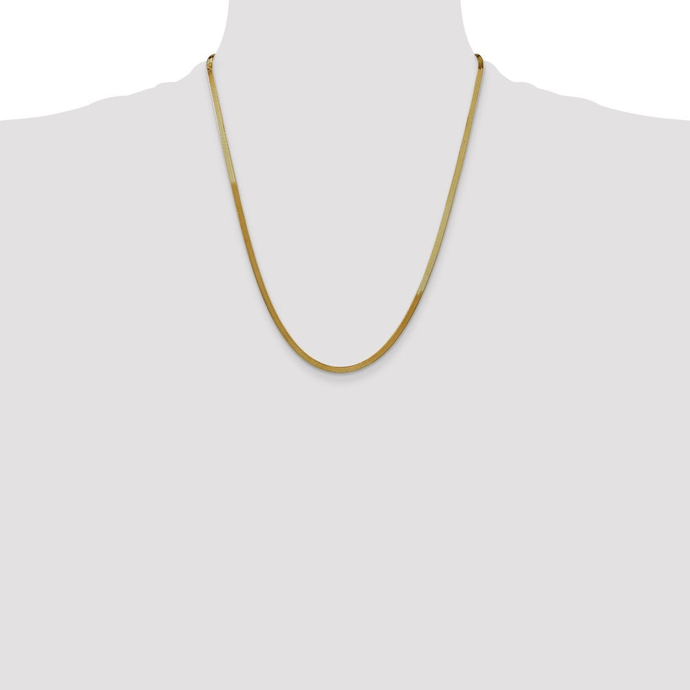 14k 3mm Silky Herringbone Chain - Product Photo
