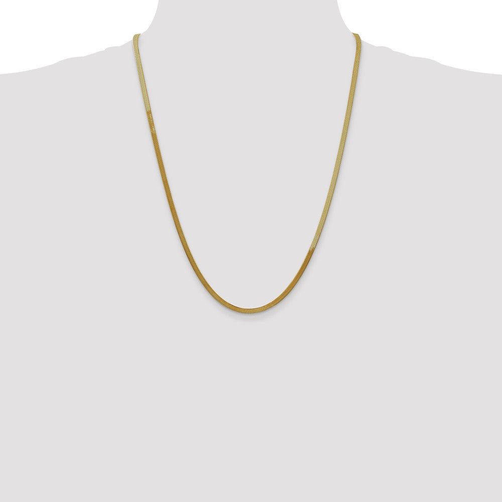 14k 3mm Silky Herringbone Chain - Product Photo