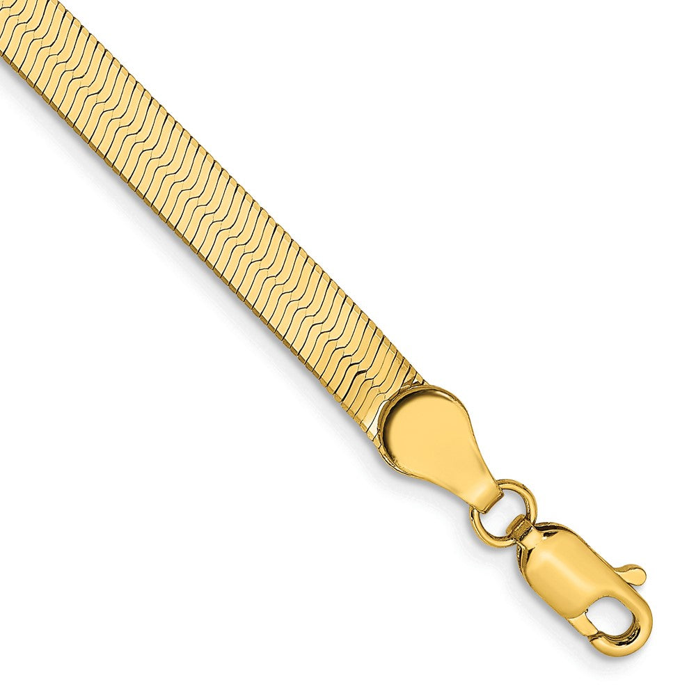 14K Yellow Gold 4mm Silky Herringbone Chain Bracelet 7"-8"