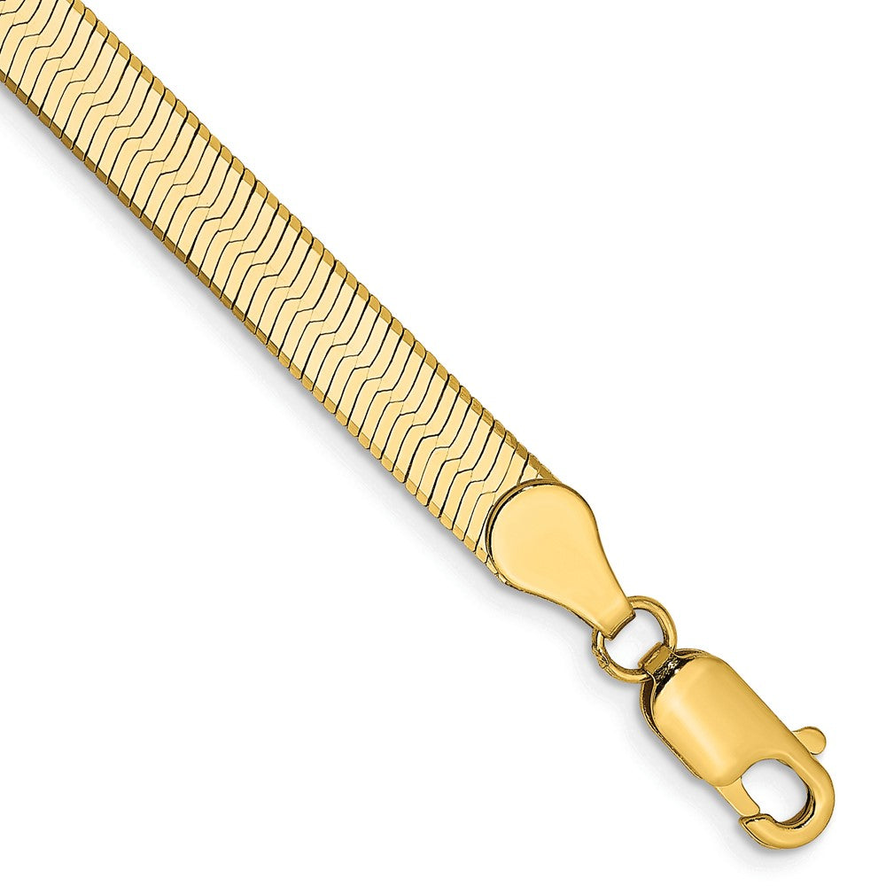 14K Yellow Gold 5mm Silky Herringbone Chain Bracelet 7"-8"