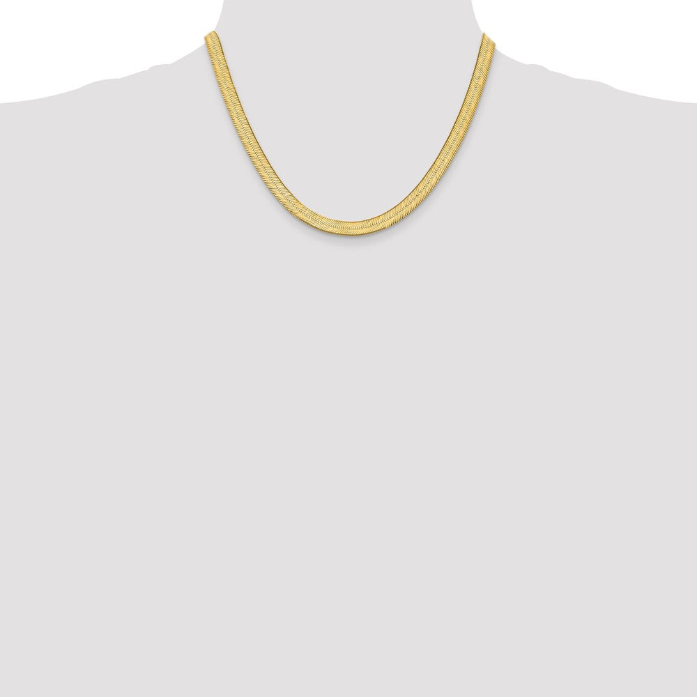 14k 6.5mm Silky Herringbone Chain - Product Photo