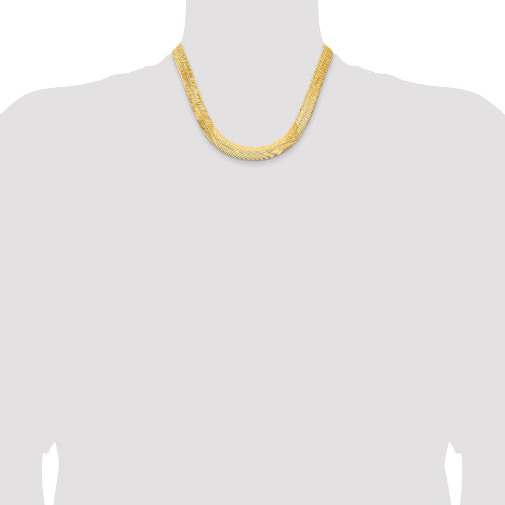 14k 10mm Silky Herringbone Chain - Product Photo