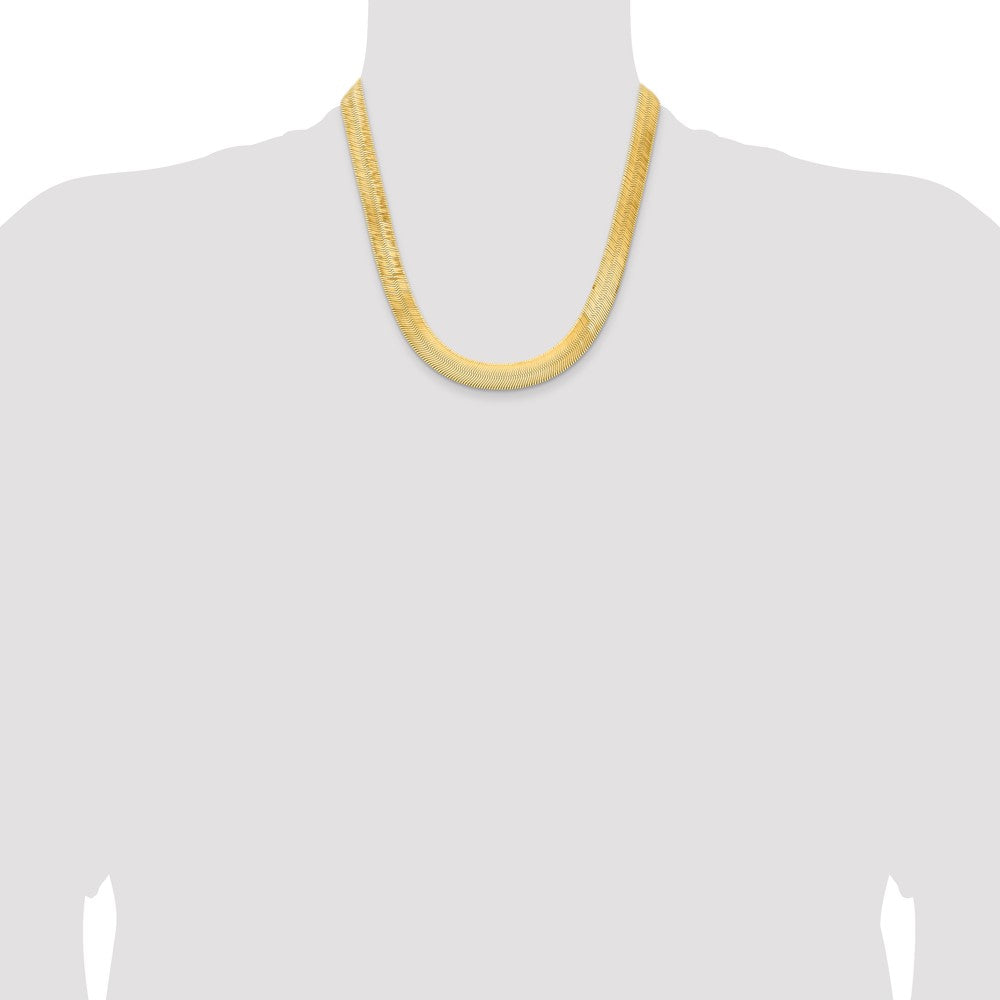 14k 10mm Silky Herringbone Chain - Product Photo