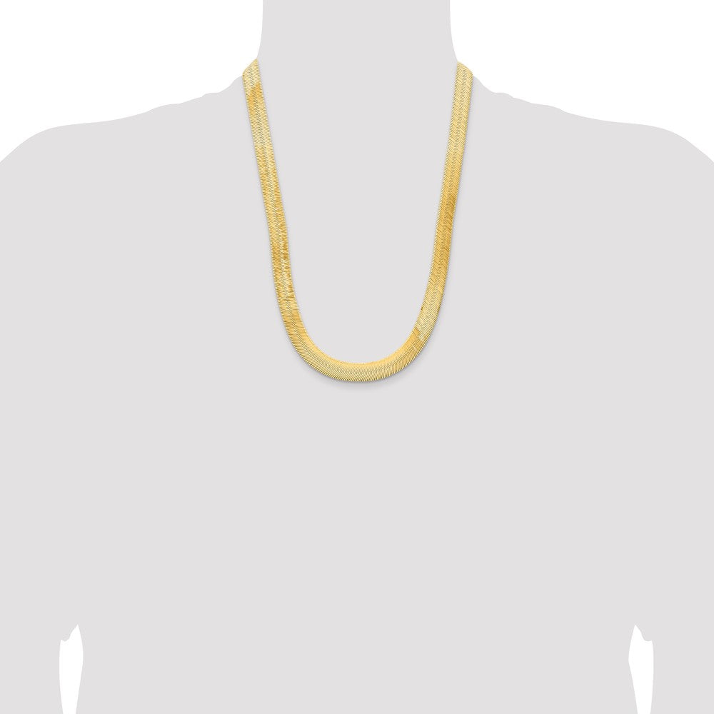 14k 10mm Silky Herringbone Chain - Product Photo
