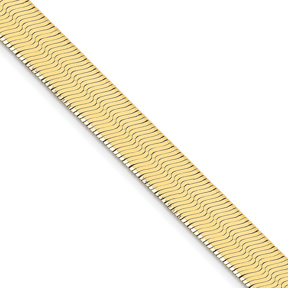 14K Yellow Gold 10mm Silky Herringbone Chain Necklace 18"-24"