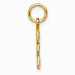 10K / 14K Yellow Gold 10ky Casted Small Diamond-cut Number 3 Charm - Product Photo