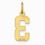 10K / 14K Yellow Gold 10ky Casted Small Diamond-cut Number 3 Charm - Product Photo