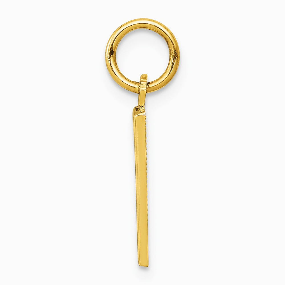 10K / 14K Yellow Gold Small Polished Number 1 Charm - Product Photo