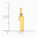 10K / 14K Yellow Gold Small Polished Number 1 Charm - Product Photo