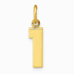 10K / 14K Yellow Gold Small Polished Number 1 Charm - Product Photo