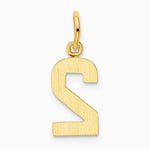 10K / 14K Yellow Gold Small Polished Number 2 Charm - Product Photo