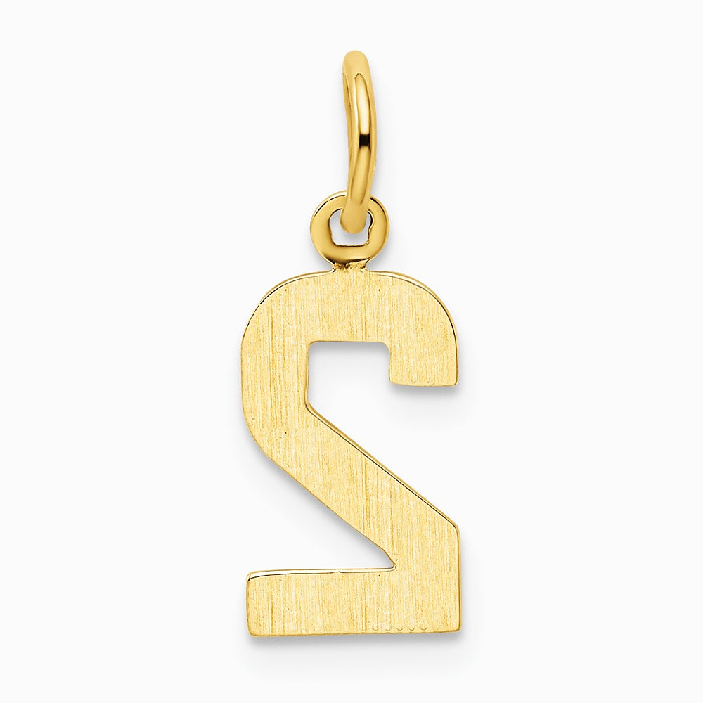 10K / 14K Yellow Gold Small Polished Number 2 Charm - Product Photo