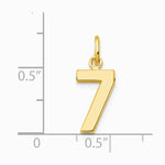 10K / 14K Yellow Gold Small Polished Number 7 Charm - Product Photo