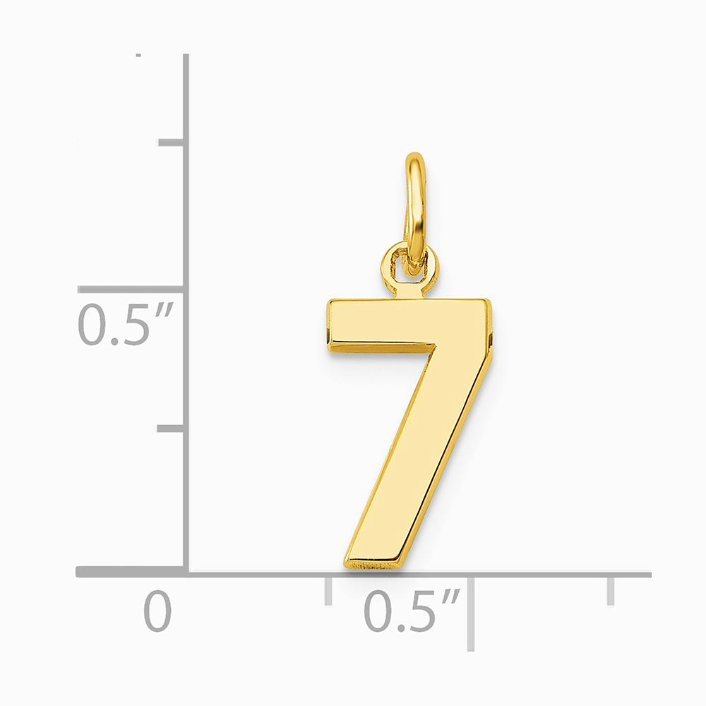 10K / 14K Yellow Gold Small Polished Number 7 Charm - Product Photo