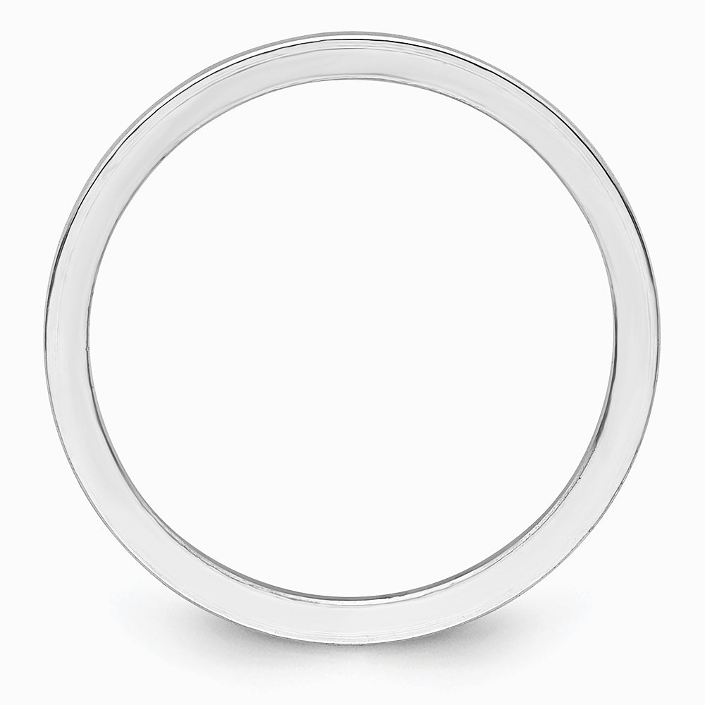 14K White Gold 1.2mm Flat Stackable Band - Product Photo