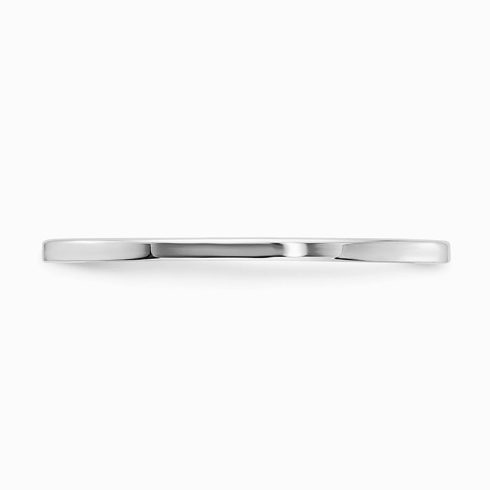 14K White Gold 1.2mm Flat Stackable Band - Product Photo