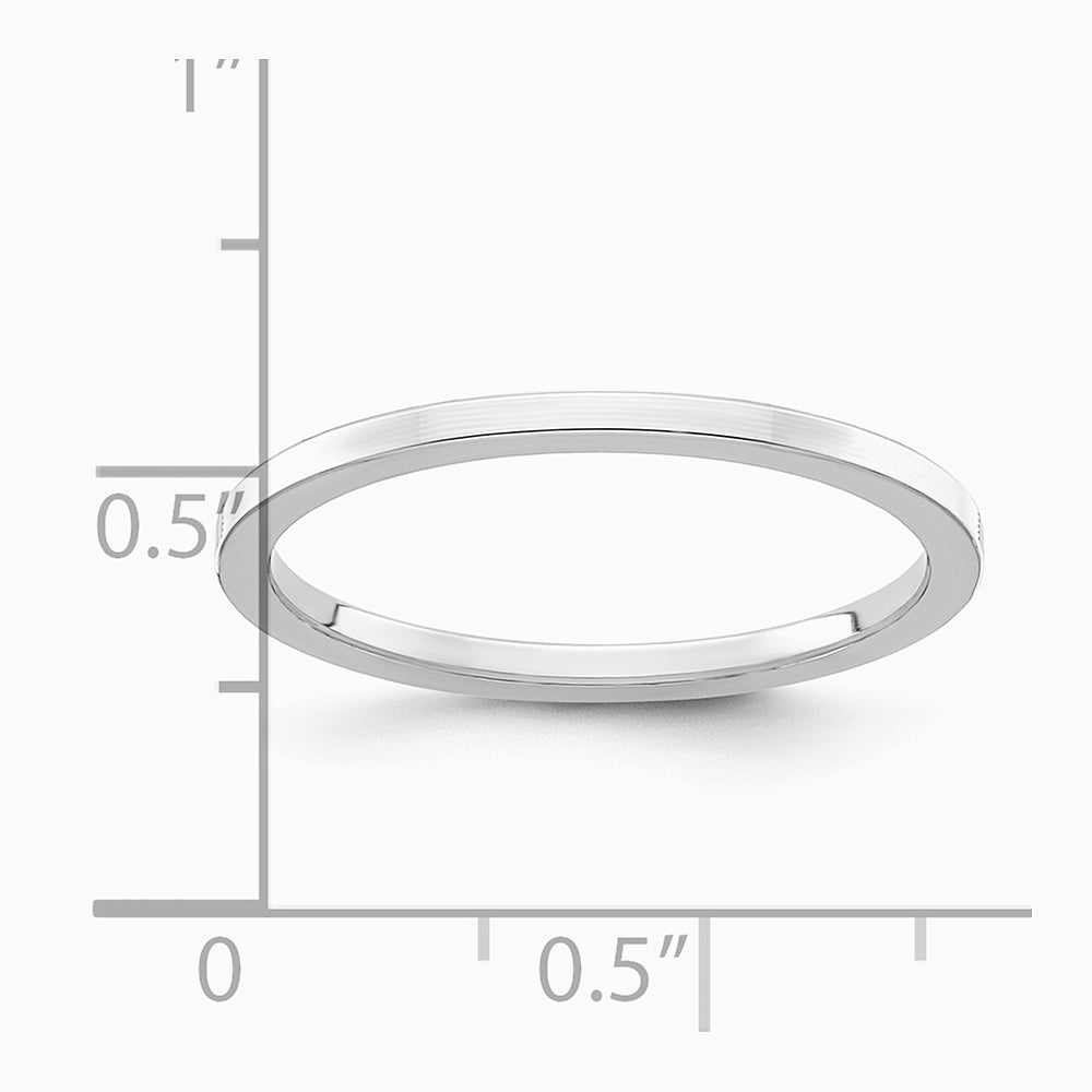14K White Gold 1.2mm Flat Stackable Band - Product Photo
